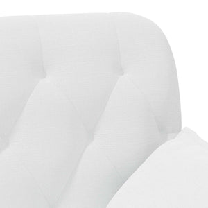 Love seat με κουμπιά Λευκό 111 x 68 x 80 εκ. Ύφασμα - Pakobazaar