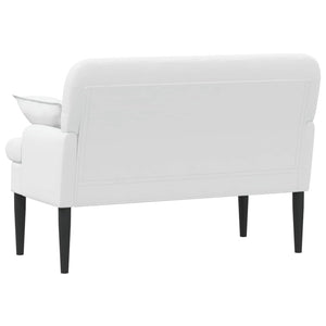 Love seat με κουμπιά Λευκό 111 x 68 x 80 εκ. Ύφασμα - Pakobazaar