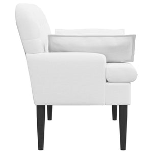 Love seat με κουμπιά Λευκό 111 x 68 x 80 εκ. Ύφασμα - Pakobazaar