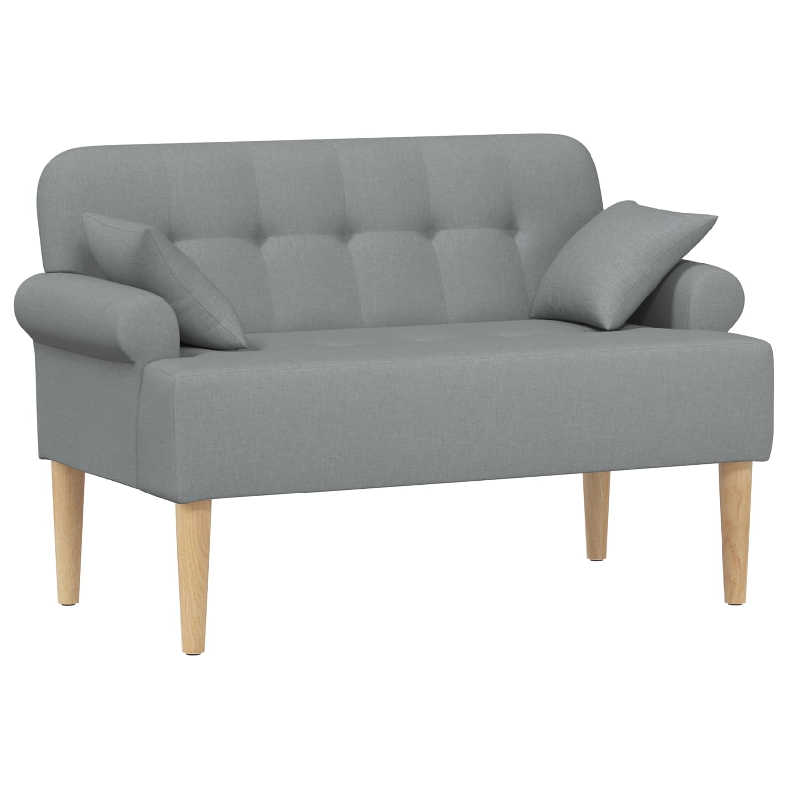 Love seat με κουμπιά Ανοιχτό γκρι 120 x 65 x 79 εκ Ύφασμα - Pakobazaar