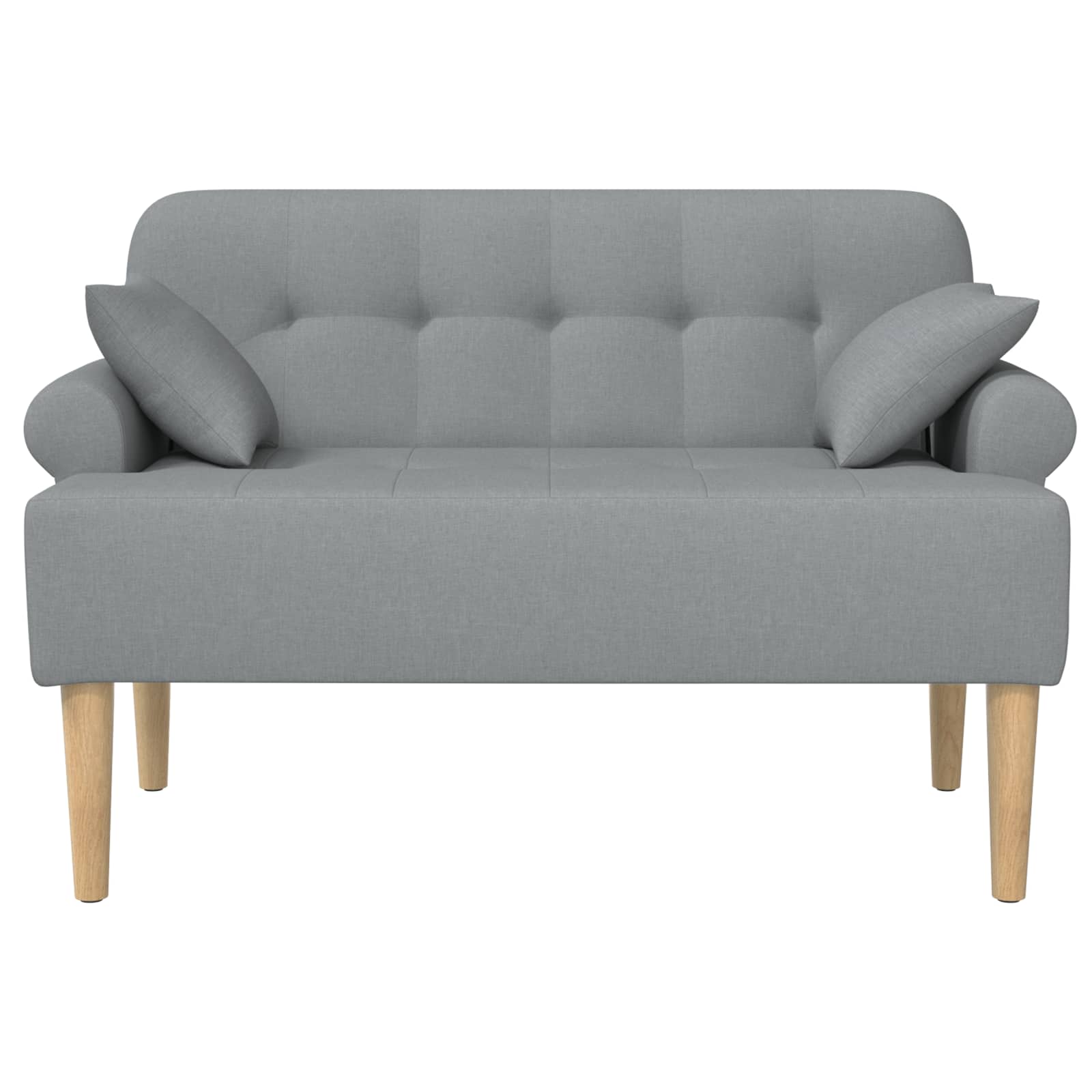 Love seat με κουμπιά Ανοιχτό γκρι 120 x 65 x 79 εκ Ύφασμα - Pakobazaar