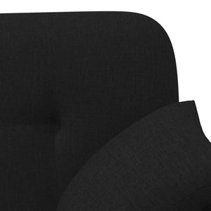 Love seat με κουμπιά Μαύρο 120 x 65 x 79 εκ Ύφασμα - Pakobazaar