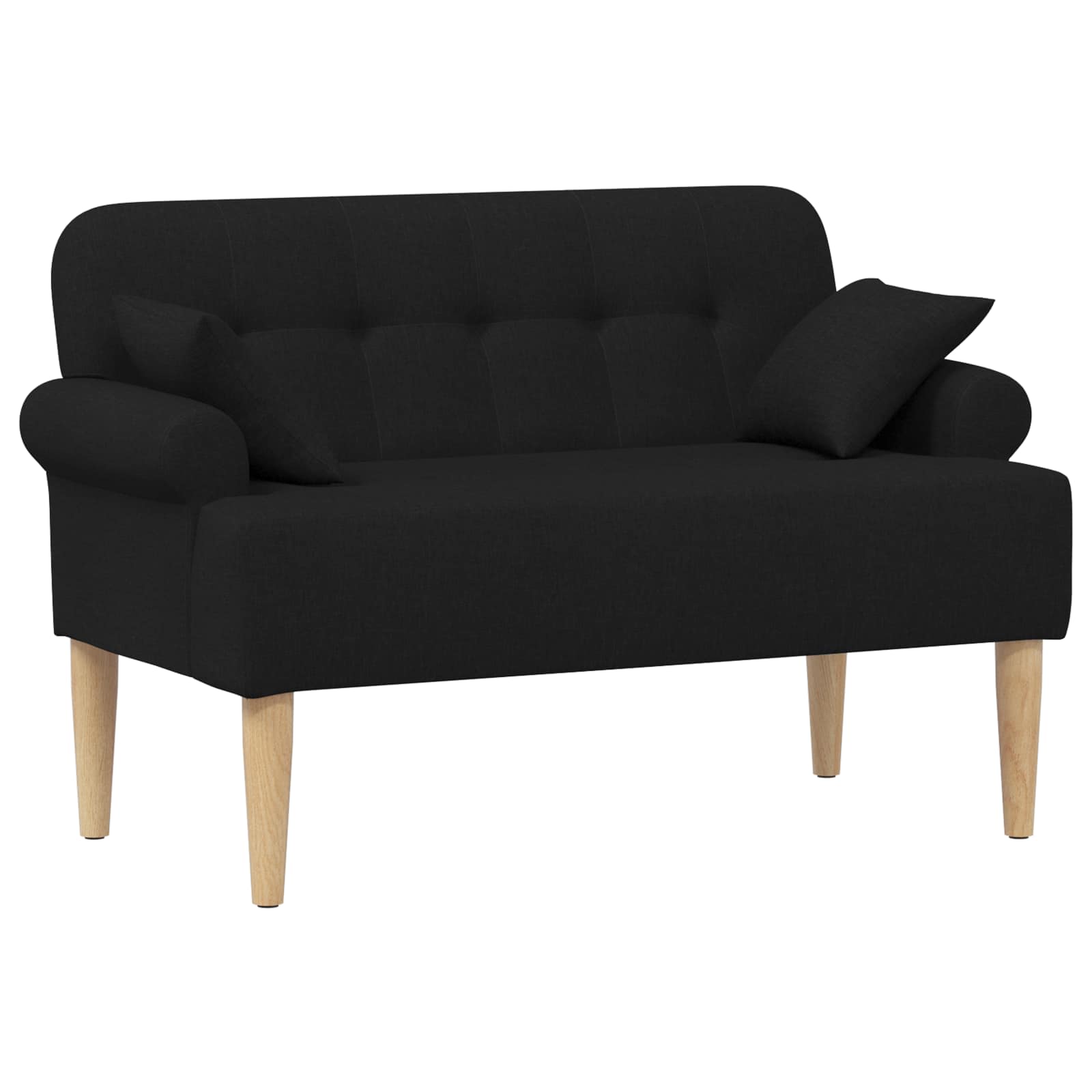 Love seat με κουμπιά Μαύρο 120 x 65 x 79 εκ Ύφασμα - Pakobazaar