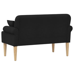 Love seat με κουμπιά Μαύρο 120 x 65 x 79 εκ Ύφασμα - Pakobazaar
