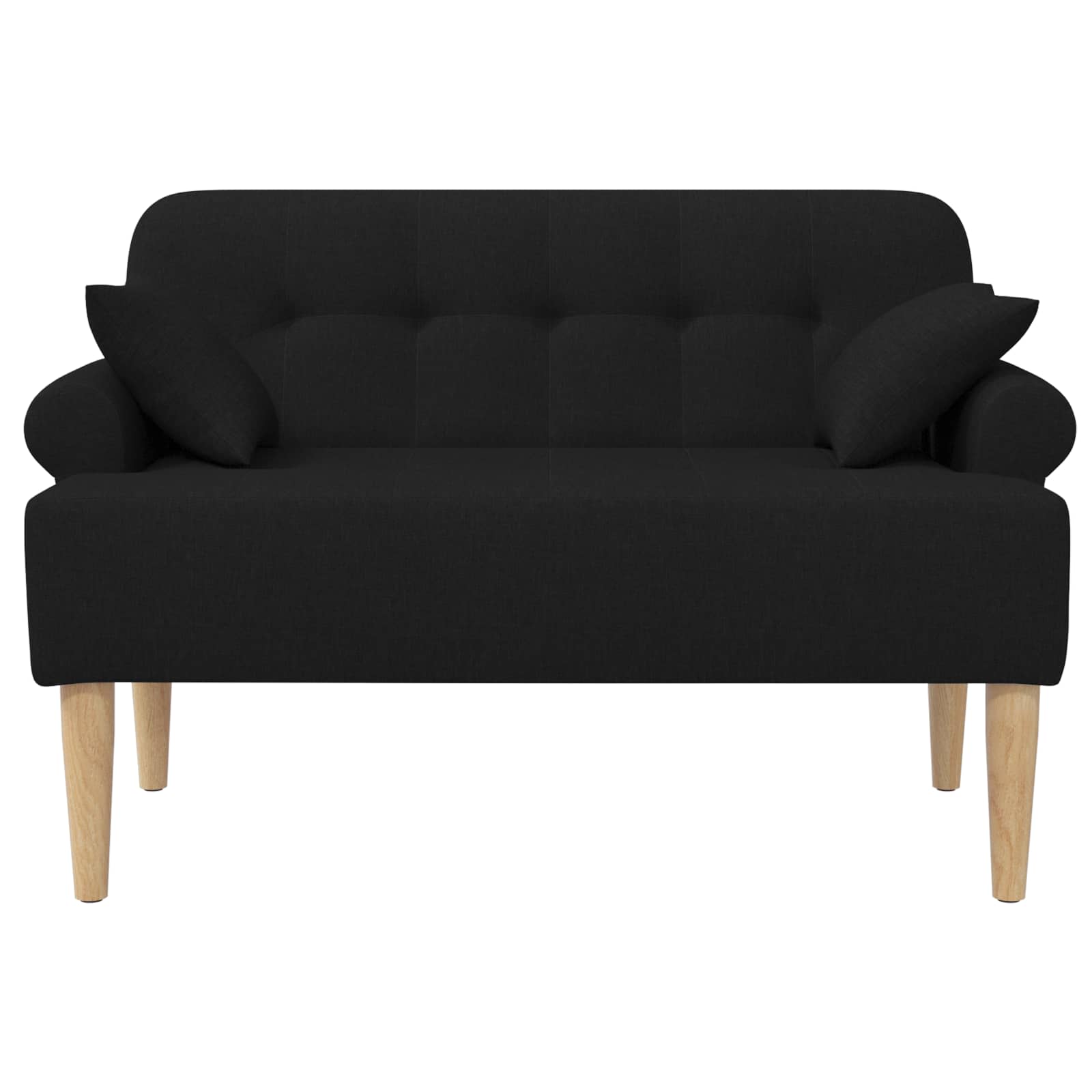 Love seat με κουμπιά Μαύρο 120 x 65 x 79 εκ Ύφασμα - Pakobazaar