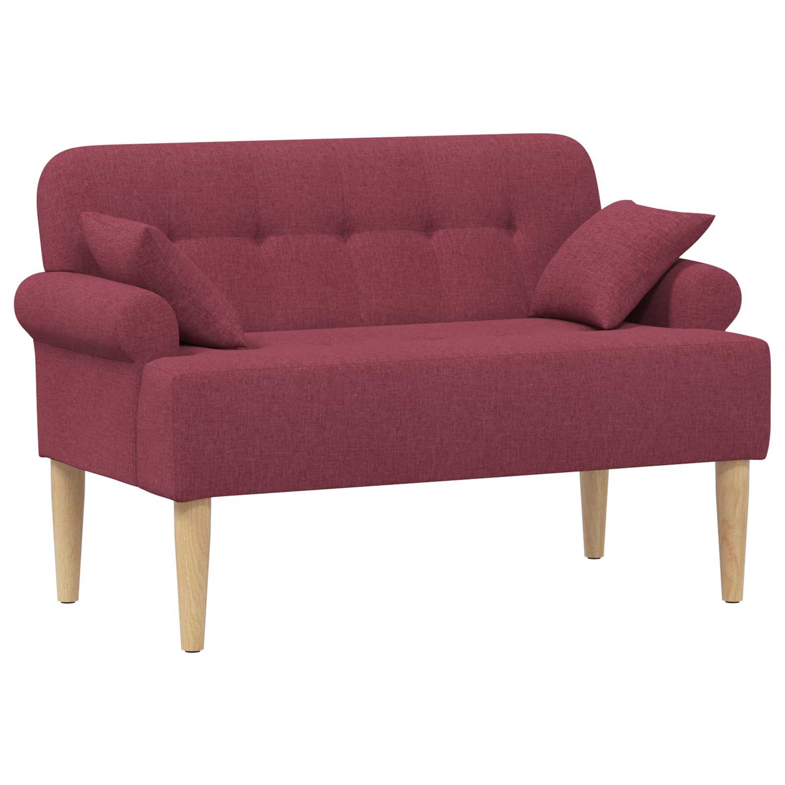 Love seat με κουμπιά Κόκκινο 120 x 65 x 79 εκ Ύφασμα - Pakobazaar
