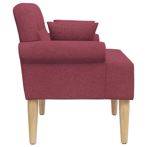 Love seat με κουμπιά Κόκκινο 120 x 65 x 79 εκ Ύφασμα - Pakobazaar