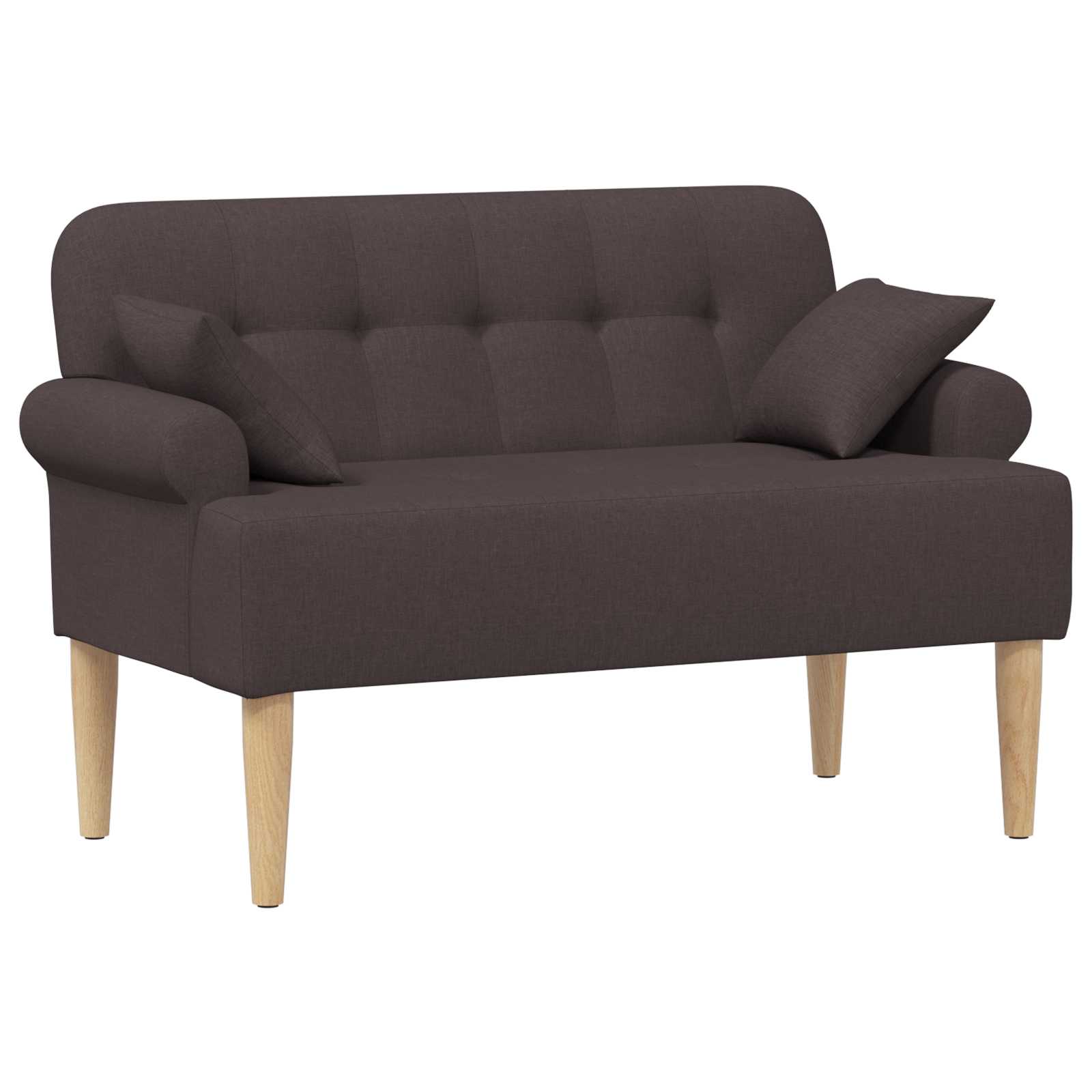 Love seat με κουμπιά Σκούρο Καφέ 120 x 65 x 79 εκ Ύφασμα - Pakobazaar
