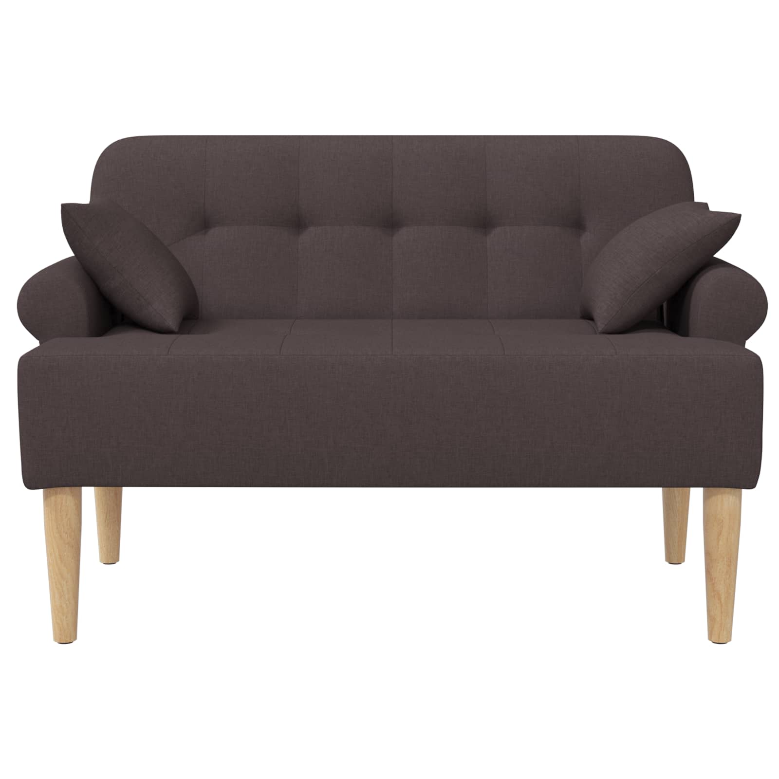 Love seat με κουμπιά Σκούρο Καφέ 120 x 65 x 79 εκ Ύφασμα - Pakobazaar