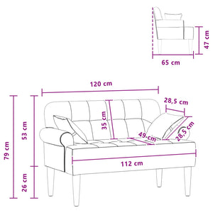Love seat με κουμπιά Σκούρο Πράσινο 120 x 65 x 79 εκ Ύφασμα - Pakobazaar