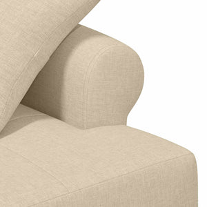 Love seat με κουμπιά Κρεμ 120 x 65 x 79 εκ Ύφασμα - Pakobazaar