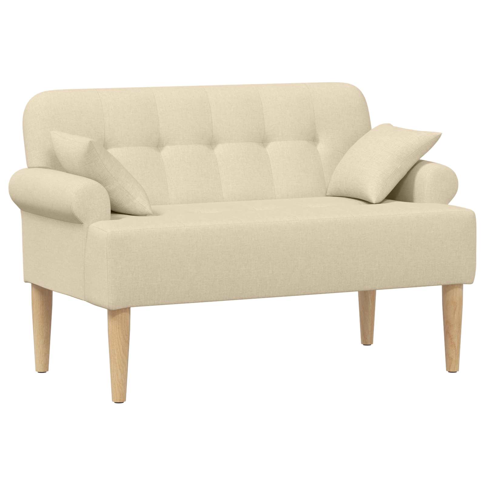 Love seat με κουμπιά Κρεμ 120 x 65 x 79 εκ Ύφασμα - Pakobazaar