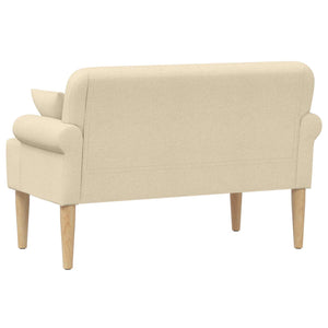 Love seat με κουμπιά Κρεμ 120 x 65 x 79 εκ Ύφασμα - Pakobazaar