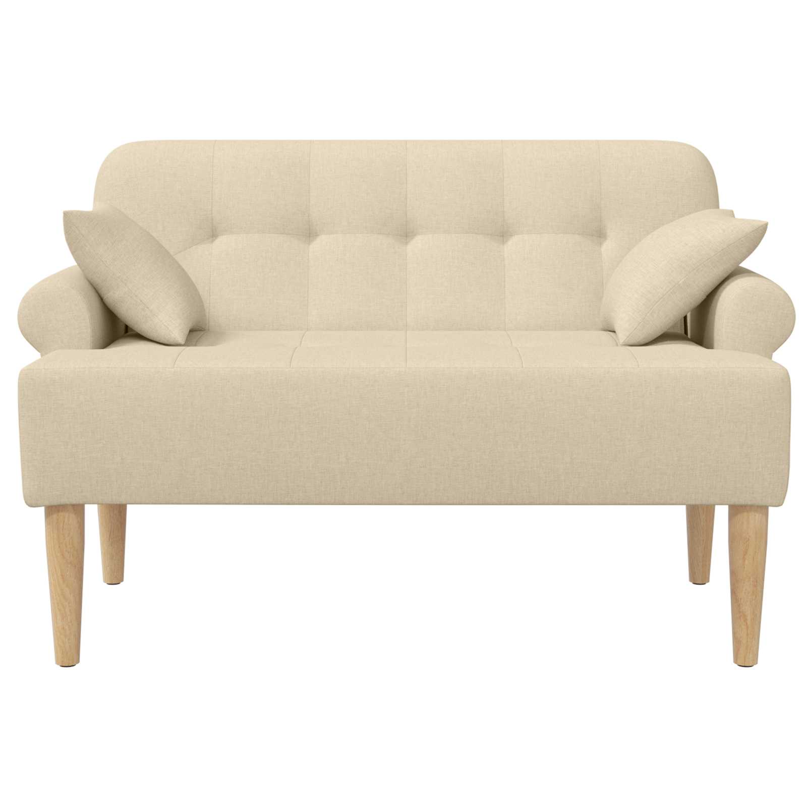 Love seat με κουμπιά Κρεμ 120 x 65 x 79 εκ Ύφασμα - Pakobazaar