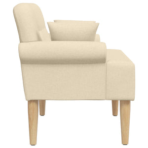 Love seat με κουμπιά Κρεμ 120 x 65 x 79 εκ Ύφασμα - Pakobazaar