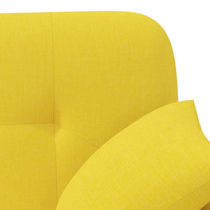 Love seat με κουμπιά Ανοιχτό Κίτρινο 120 x 65 x 79 εκ Ύφασμα - Pakobazaar