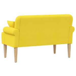 Love seat με κουμπιά Ανοιχτό Κίτρινο 120 x 65 x 79 εκ Ύφασμα - Pakobazaar