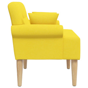 Love seat με κουμπιά Ανοιχτό Κίτρινο 120 x 65 x 79 εκ Ύφασμα - Pakobazaar