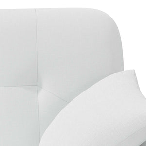 Love seat με κουμπιά Λευκό 120 x 65 x 79 εκ Ύφασμα - Pakobazaar