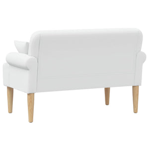 Love seat με κουμπιά Λευκό 120 x 65 x 79 εκ Ύφασμα - Pakobazaar