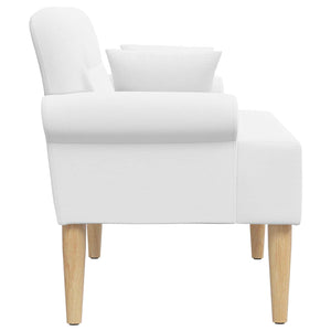 Love seat με κουμπιά Λευκό 120 x 65 x 79 εκ Ύφασμα - Pakobazaar