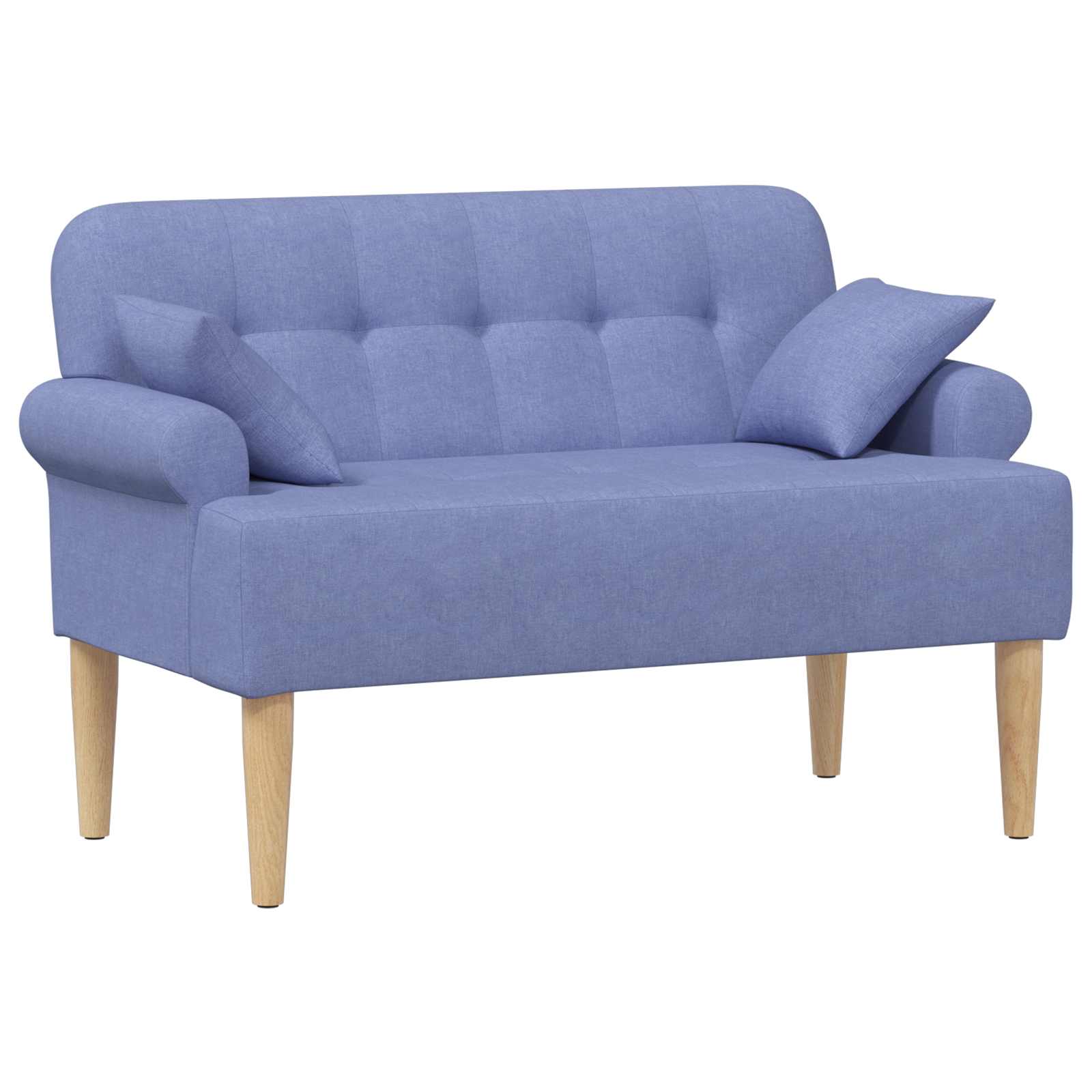 Love seat με κουμπιά Μπλε τζην 120 x 65 x 79 εκ Ύφασμα - Pakobazaar