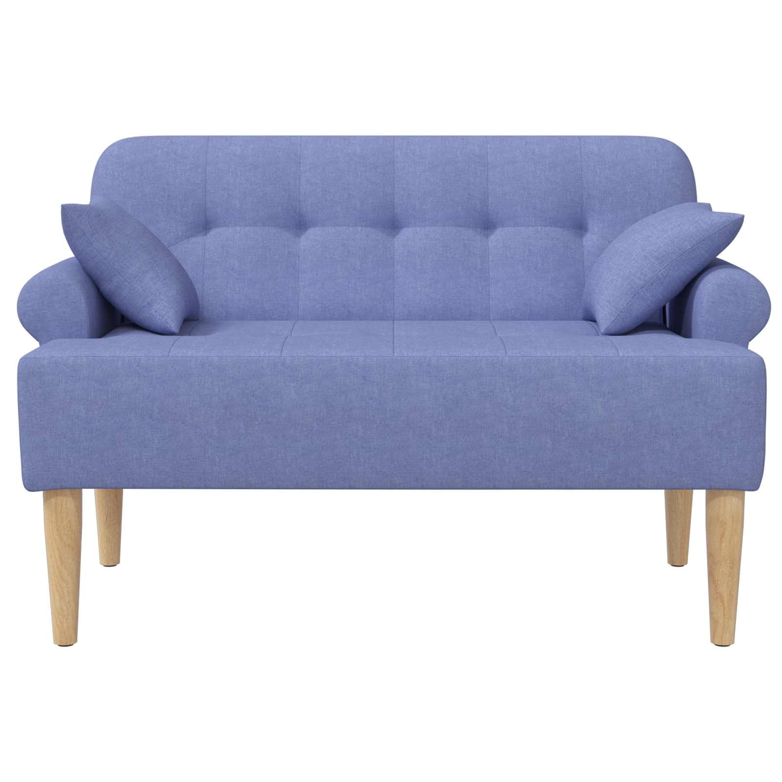 Love seat με κουμπιά Μπλε τζην 120 x 65 x 79 εκ Ύφασμα - Pakobazaar