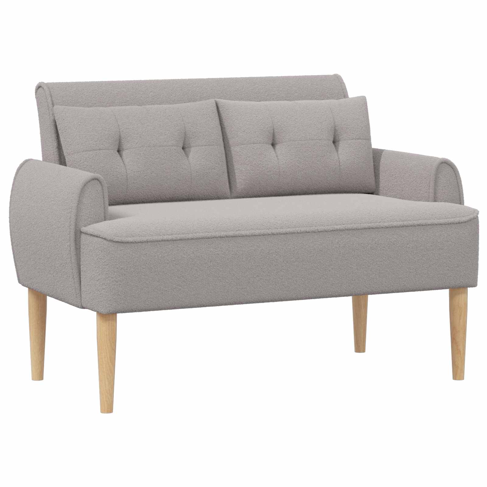 Love seat με κουμπιά Ανοιχτό γκρι 117 x 67 x 77 εκ. Μπουκλέ - Pakobazaar