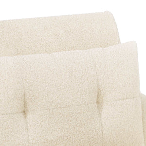 Love seat με κουμπιά Κρεμ 117 x 67 x 77 εκ. Μπουκλέ - Pakobazaar