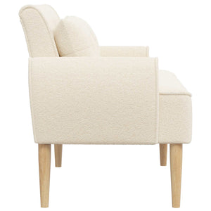 Love seat με κουμπιά Κρεμ 117 x 67 x 77 εκ. Μπουκλέ - Pakobazaar