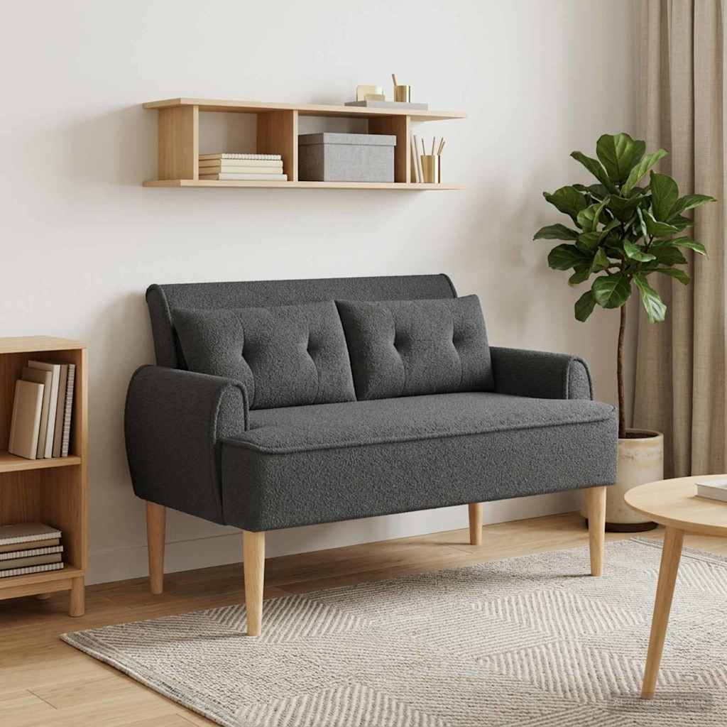 Love seat με κουμπιά Σκούρο Γκρι 117 x 67 x 77 εκ. Μπουκλέ - Pakobazaar