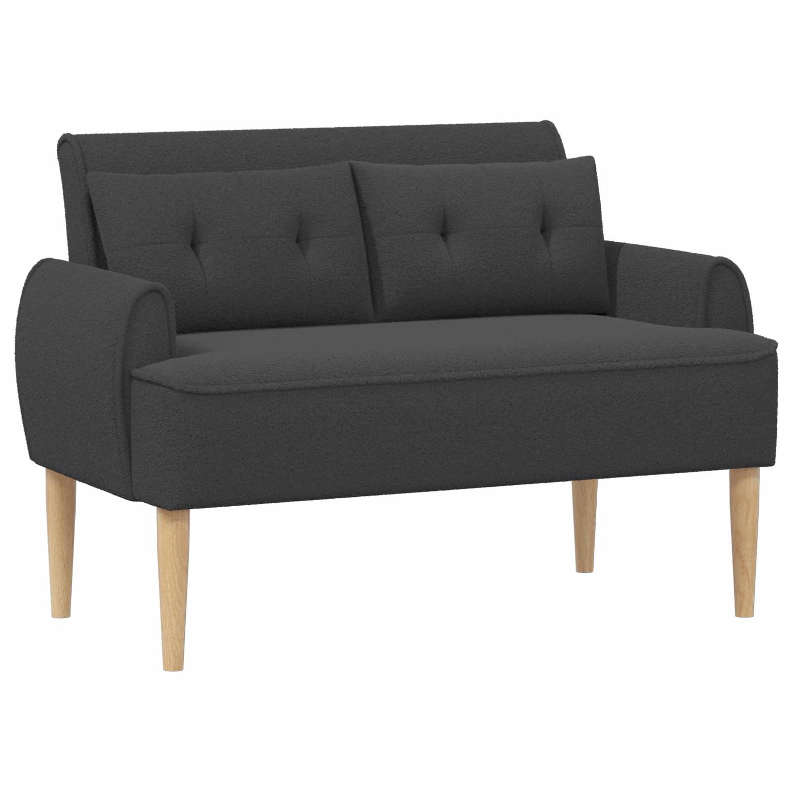 Love seat με κουμπιά Σκούρο Γκρι 117 x 67 x 77 εκ. Μπουκλέ - Pakobazaar