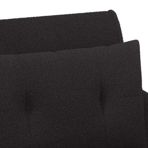 Love seat με κουμπιά Μαύρο 117 x 67 x 77 εκ. Μπουκλέ - Pakobazaar