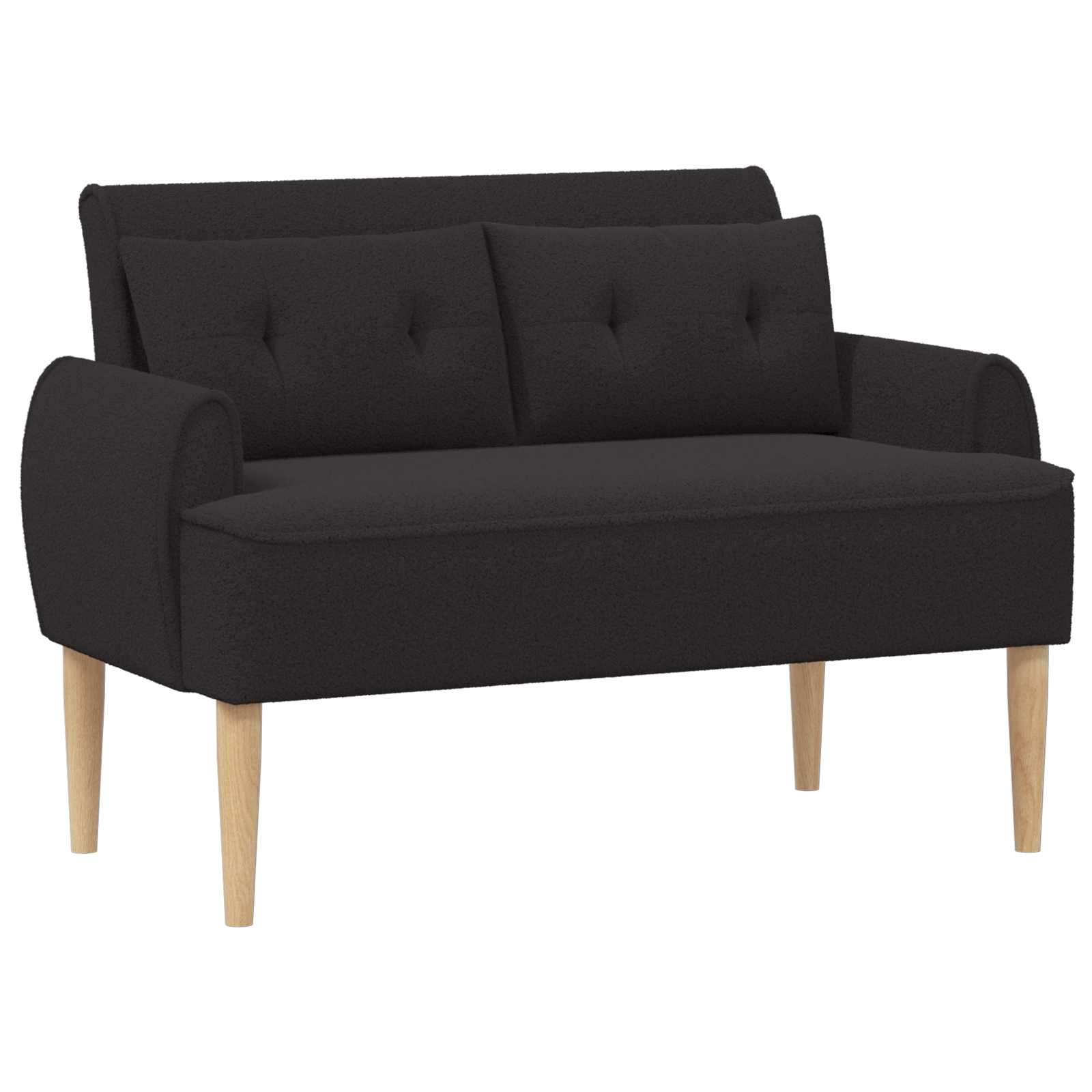 Love seat με κουμπιά Μαύρο 117 x 67 x 77 εκ. Μπουκλέ - Pakobazaar