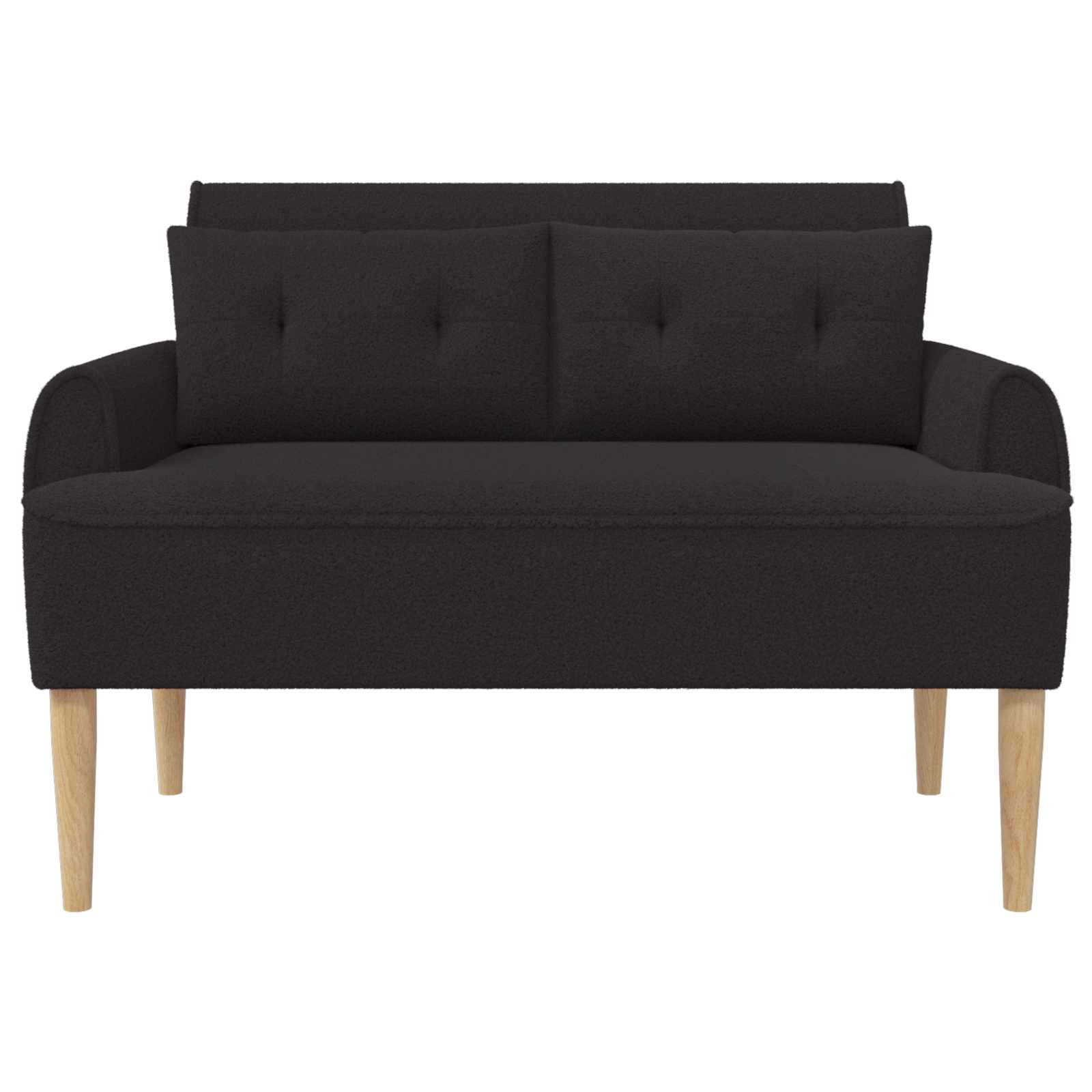 Love seat με κουμπιά Μαύρο 117 x 67 x 77 εκ. Μπουκλέ - Pakobazaar