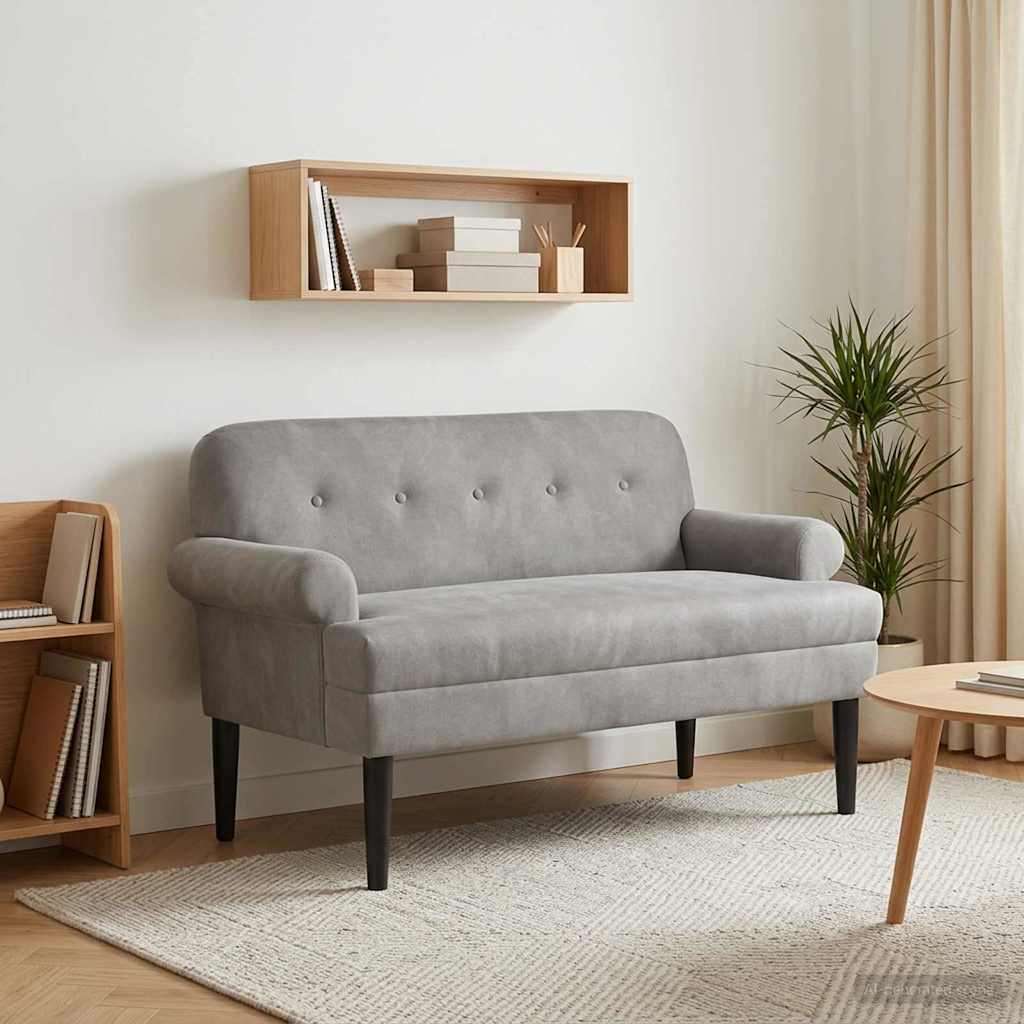 Love seat με κουμπιά Ανοιχτό γκρι 120 x 66 x 78 εκ. Βελούδο - Pakobazaar