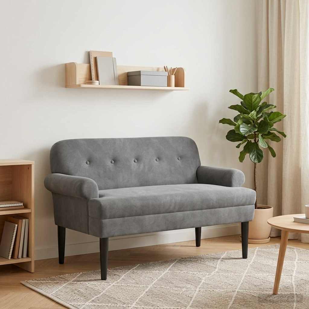 Love seat με κουμπιά Σκούρο Γκρι 120 x 66 x 78 εκ. Βελούδο - Pakobazaar