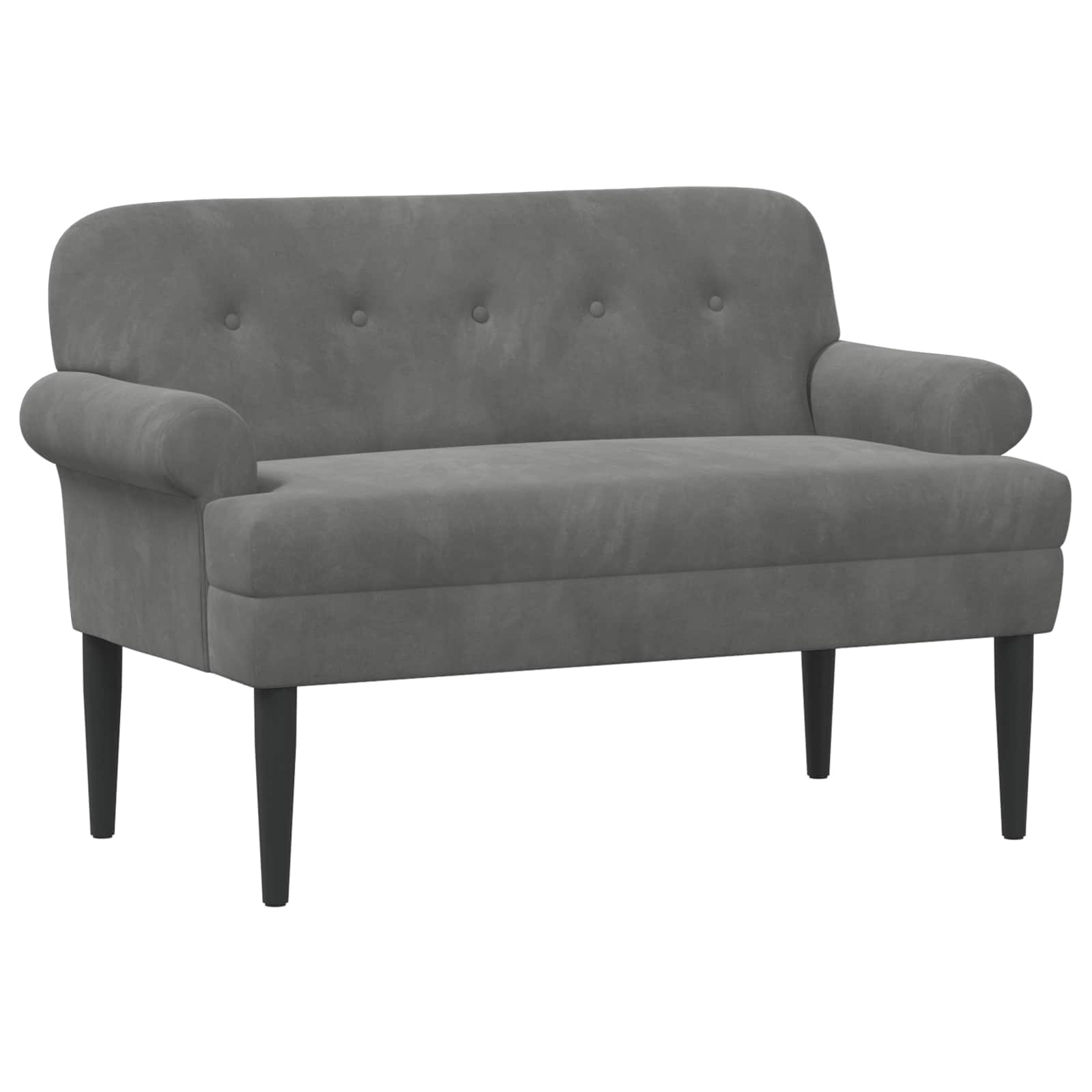 Love seat με κουμπιά Σκούρο Γκρι 120 x 66 x 78 εκ. Βελούδο - Pakobazaar