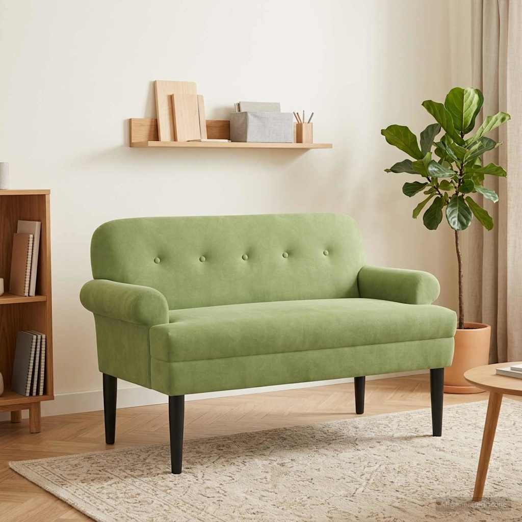 Love seat με κουμπιά Ανοιχτό Πράσινο 120 x 66 x 78 εκ. Βελούδο - Pakobazaar