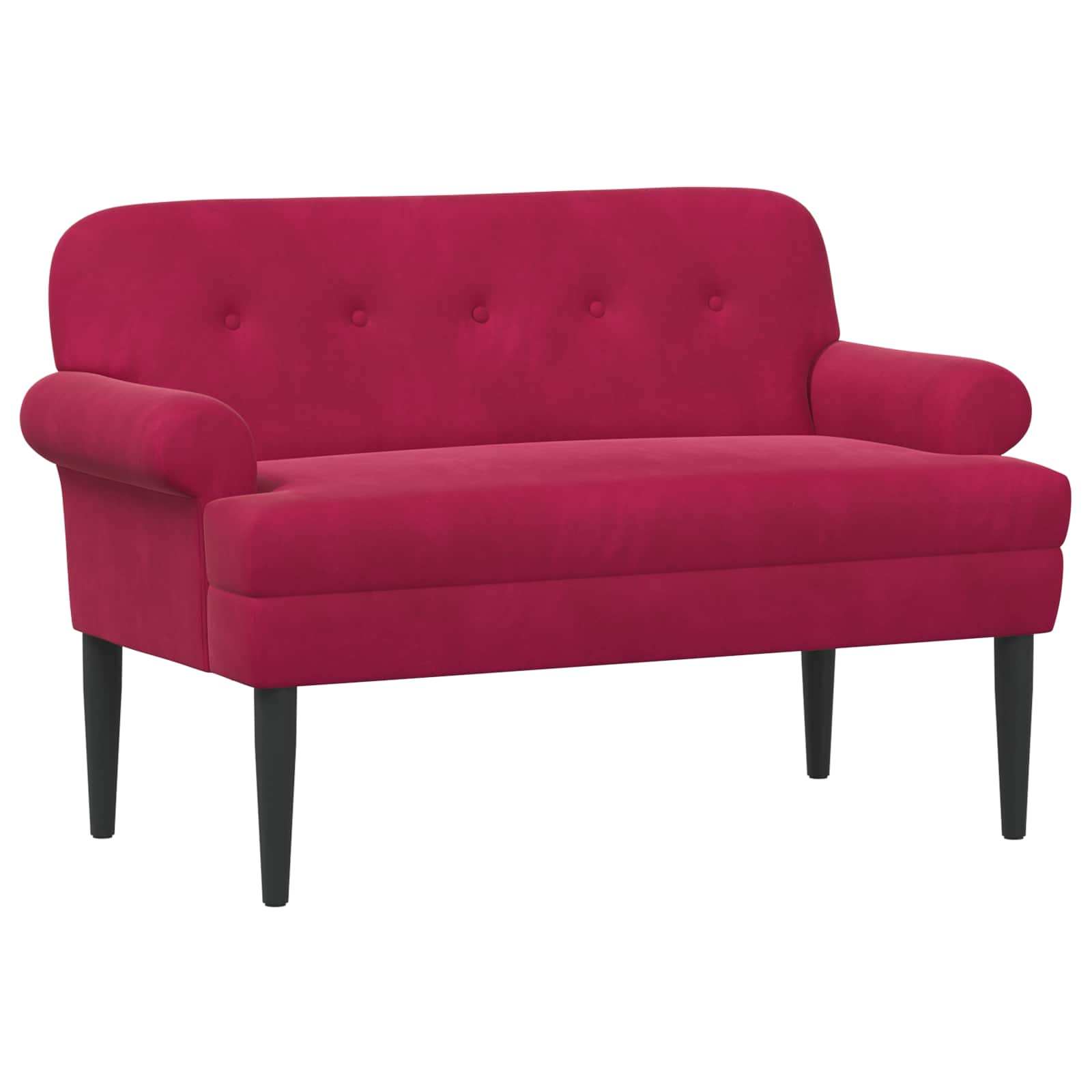 Love seat με κουμπιά Κόκκινο 120 x 66 x 78 εκ. Βελούδο - Pakobazaar