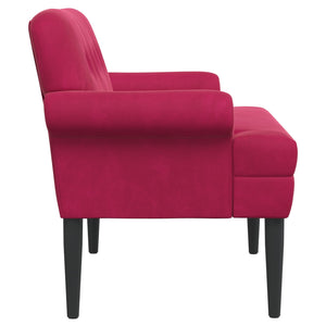 Love seat με κουμπιά Κόκκινο 120 x 66 x 78 εκ. Βελούδο - Pakobazaar