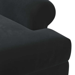 Love seat με κουμπιά Μαύρο 120 x 66 x 78 εκ. Βελούδο - Pakobazaar