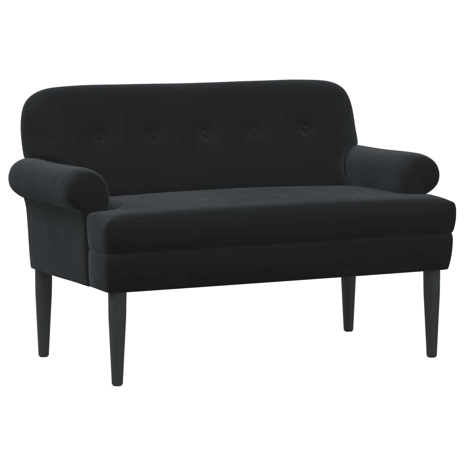 Love seat με κουμπιά Μαύρο 120 x 66 x 78 εκ. Βελούδο - Pakobazaar