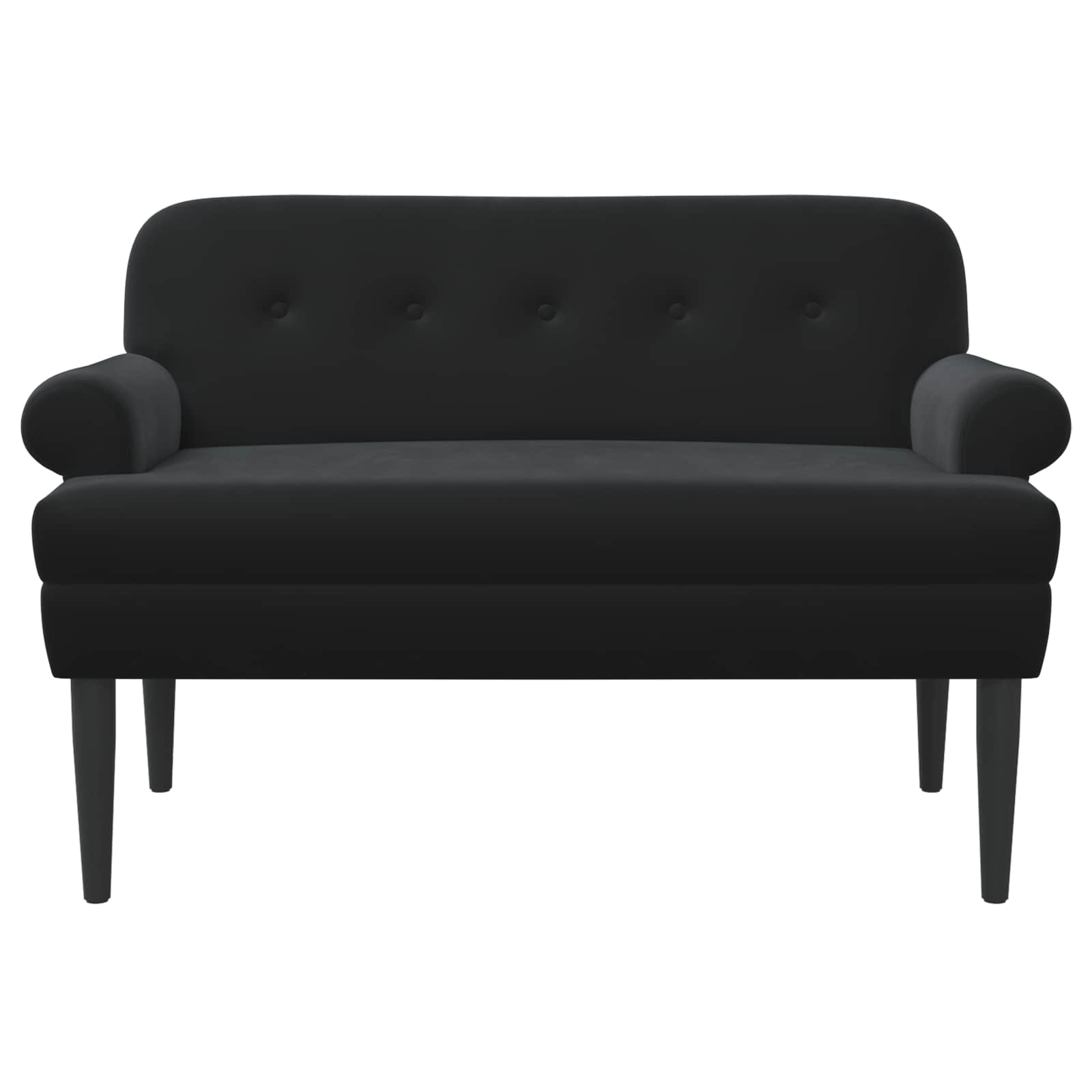 Love seat με κουμπιά Μαύρο 120 x 66 x 78 εκ. Βελούδο - Pakobazaar