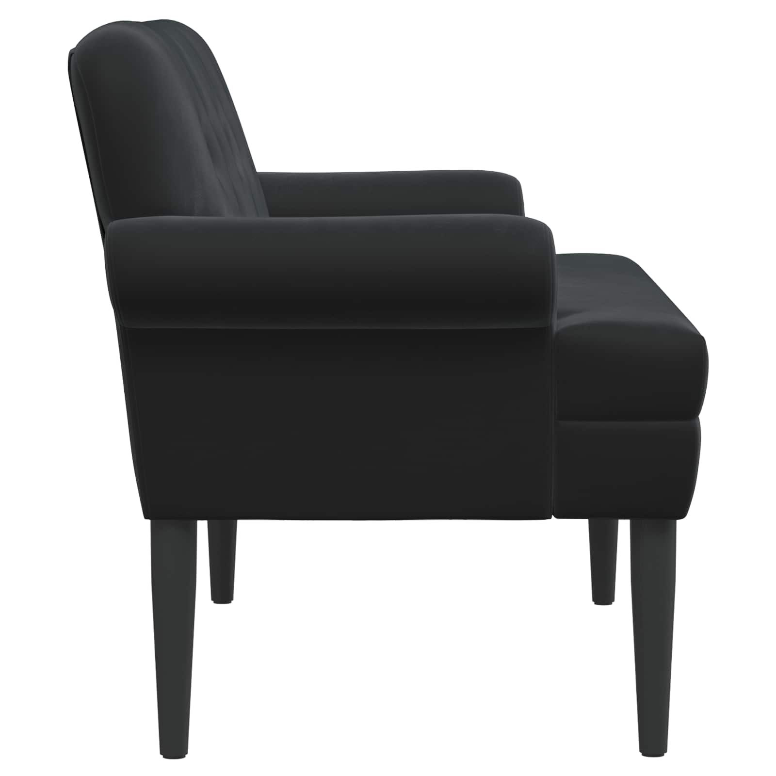 Love seat με κουμπιά Μαύρο 120 x 66 x 78 εκ. Βελούδο - Pakobazaar