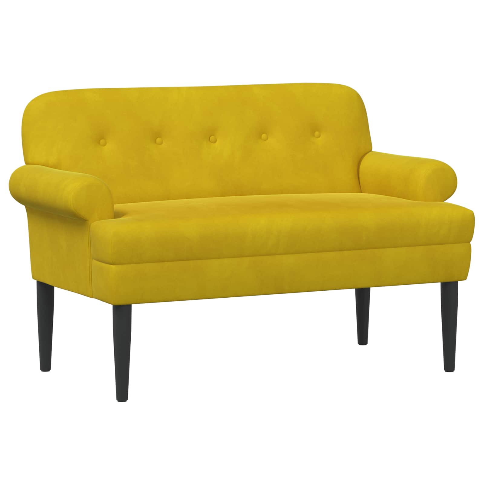 Love seat με κουμπιά Κίτρινο 120 x 66 x 78 εκ. Βελούδο - Pakobazaar