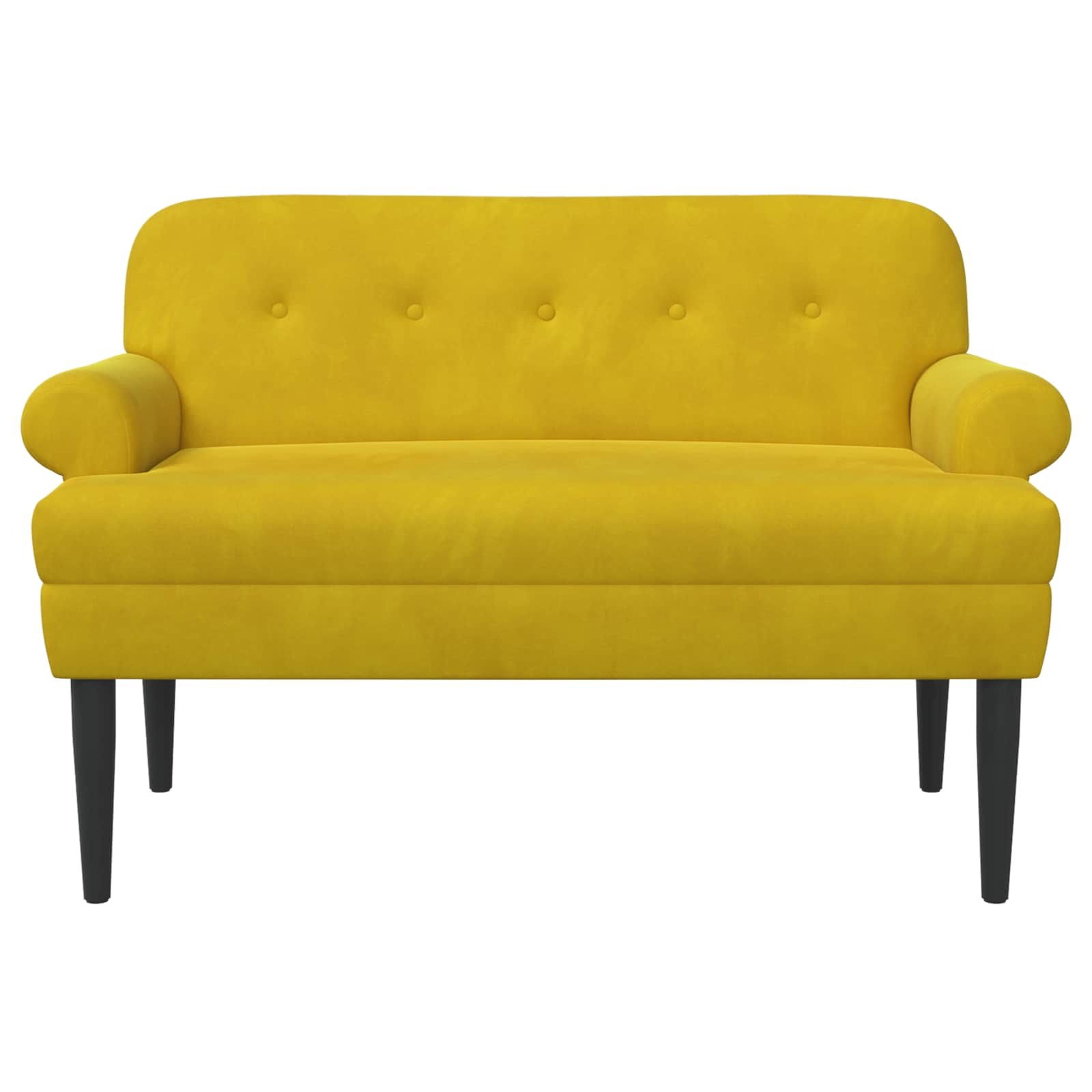 Love seat με κουμπιά Κίτρινο 120 x 66 x 78 εκ. Βελούδο - Pakobazaar