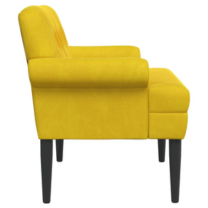 Love seat με κουμπιά Κίτρινο 120 x 66 x 78 εκ. Βελούδο - Pakobazaar