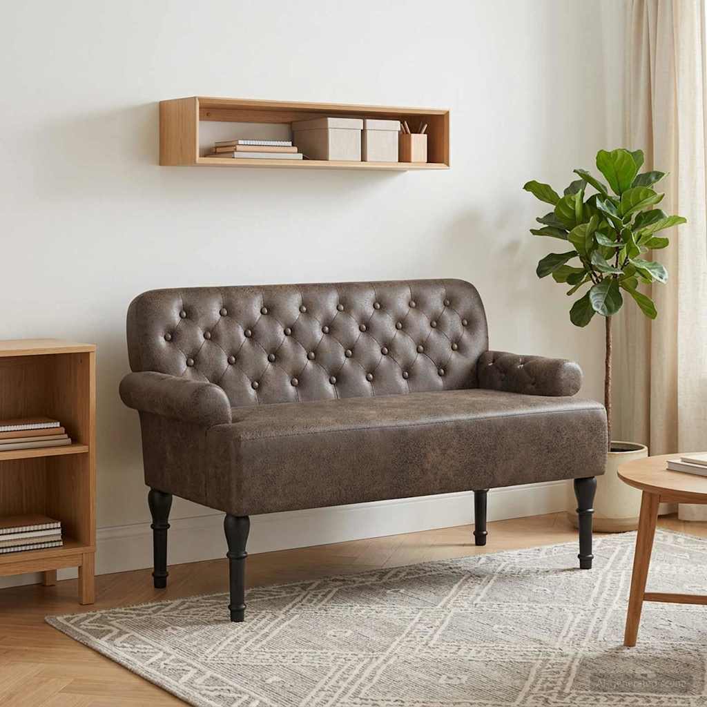 Love seat με κουμπιά Σκούρο Γκρι 120 x 65 x 78 εκ - Pakobazaar