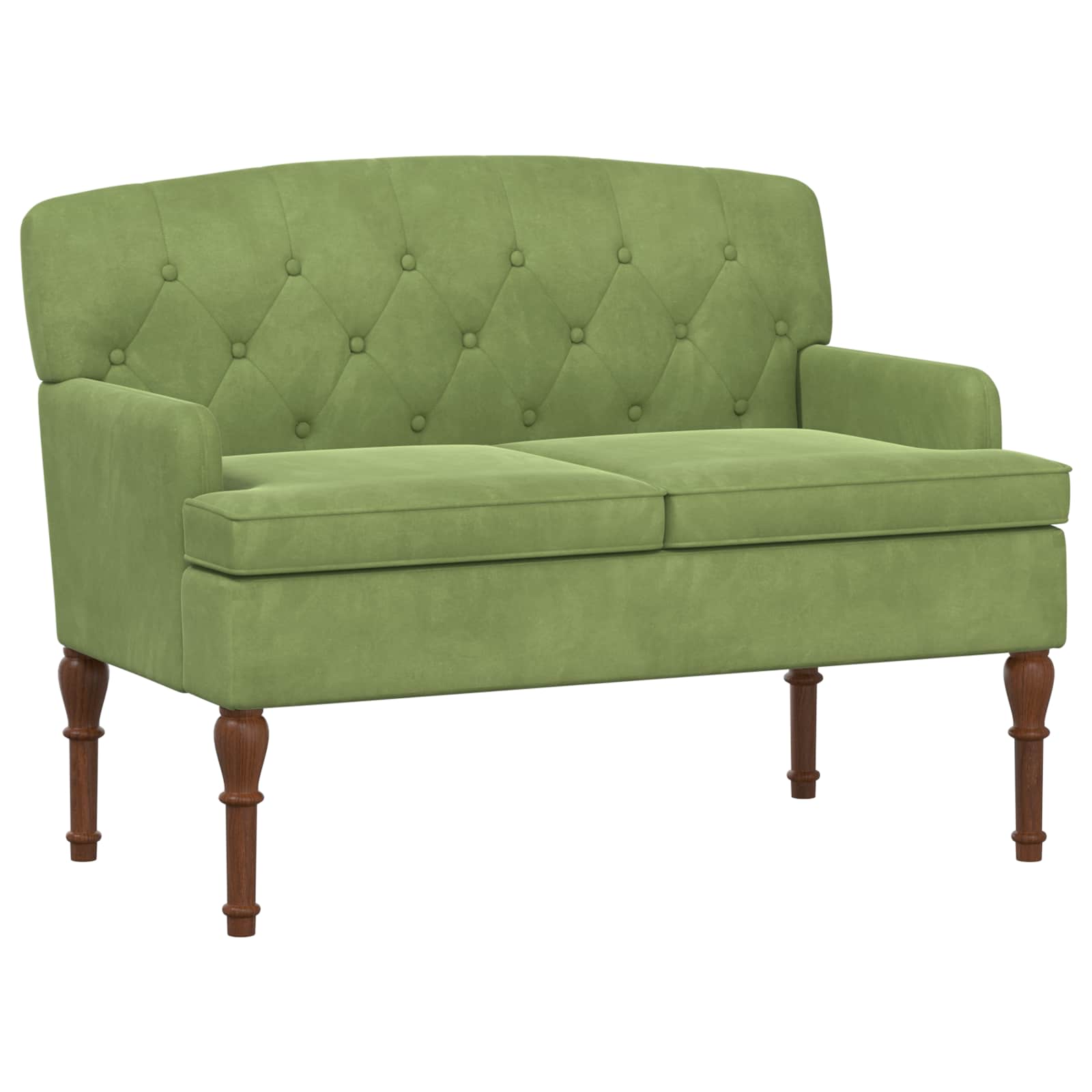 Love seat με κουμπιά Ανοιχτό Πράσινο 111 x 65 x 79 εκ Βελούδο - Pakobazaar